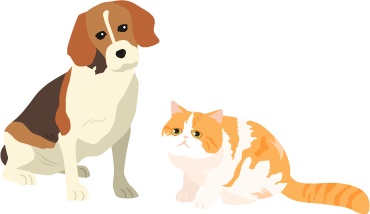 犬と猫のイラスト